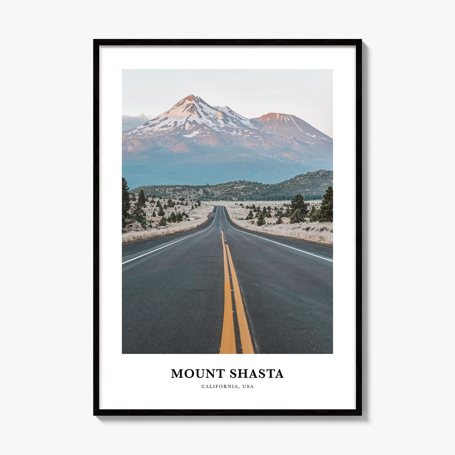 Mount Shasta Classic Poster, framed poster mockup