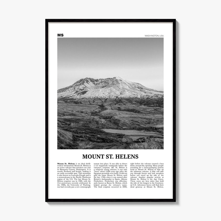 Mount St. Helens Newspaper Poster, framed poster mockup