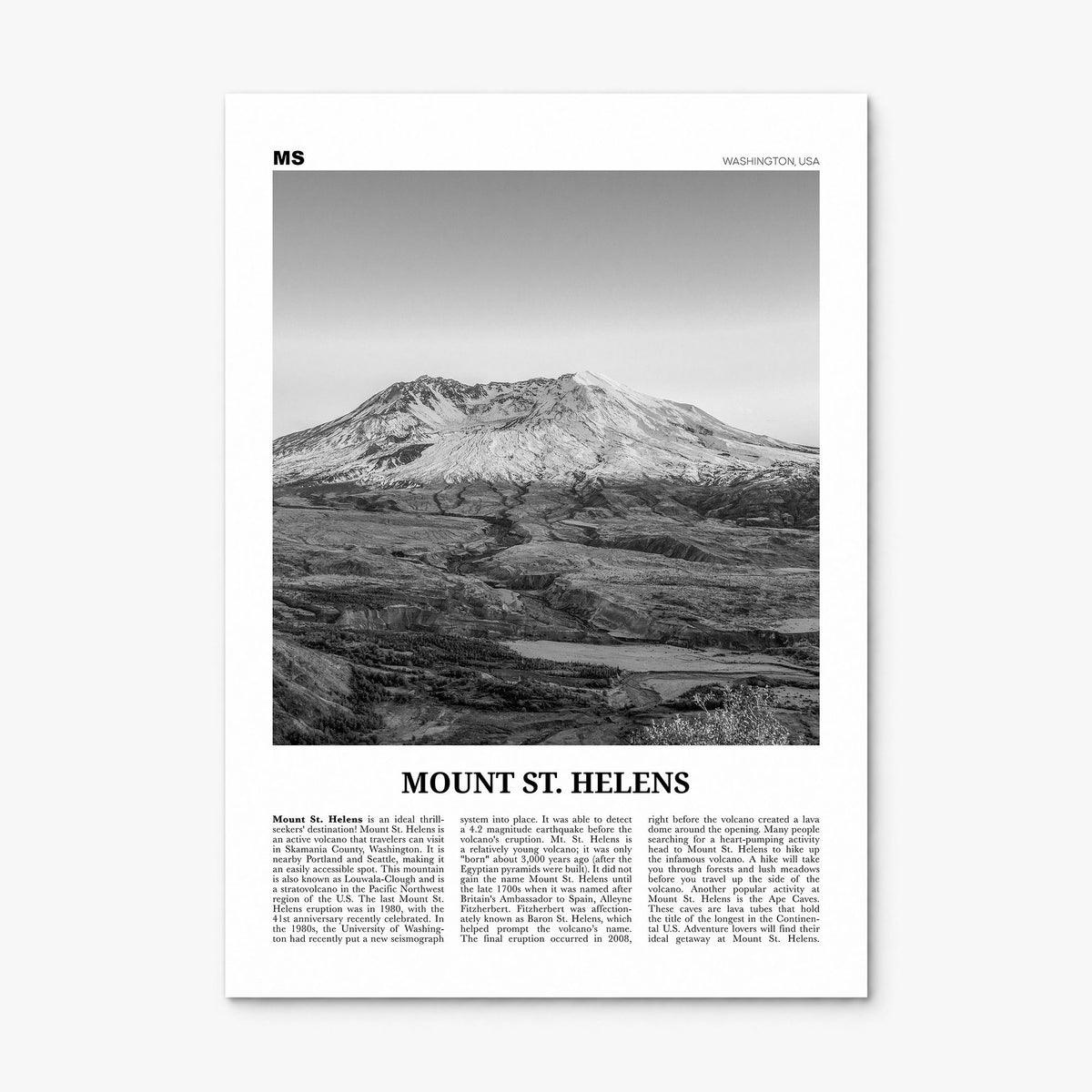 Mount St. Helens Newspaper Poster, print only (unframed)