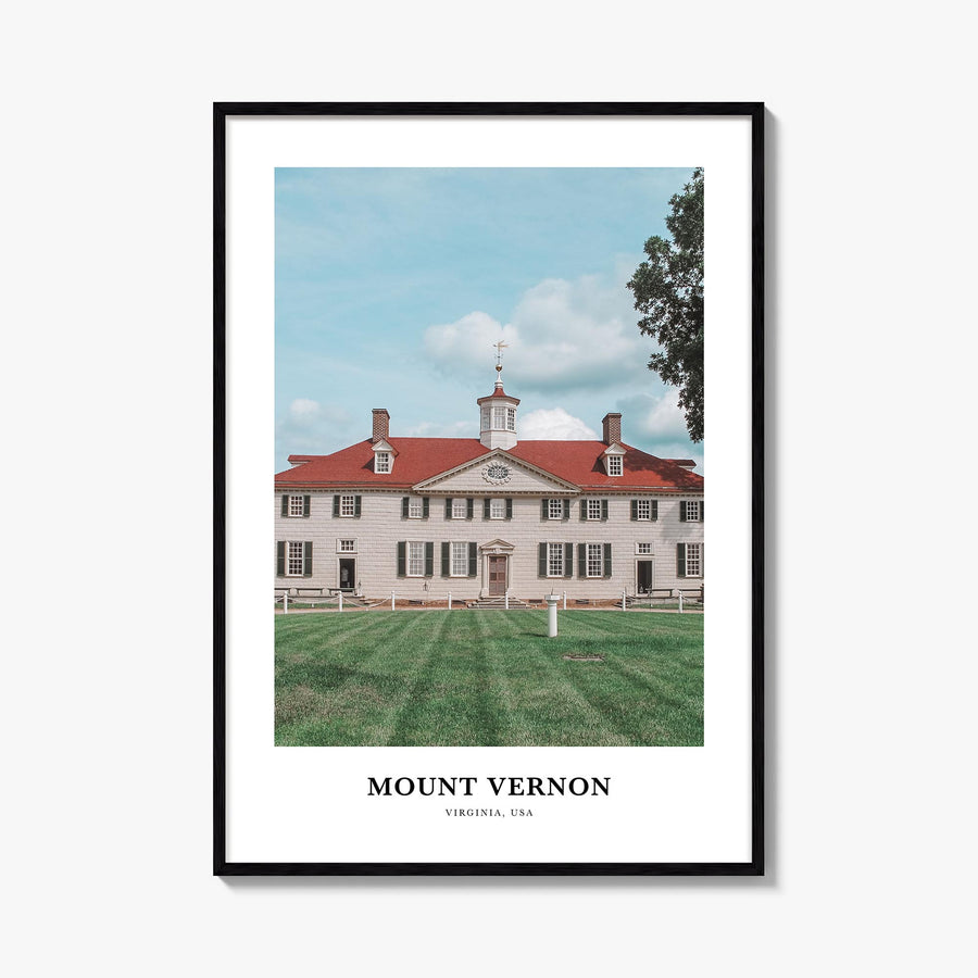 Mount Vernon colorful classic poster of New York, USA – vertical wall art, unframed print shown in interior mockup