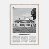 Mount Vernon Poster Natural Wood / 8x12 in Nbourhood Travel B&W Poster