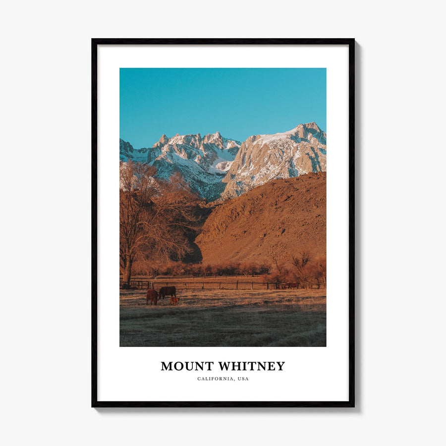 Mount Whitney Classic Poster, framed poster mockup