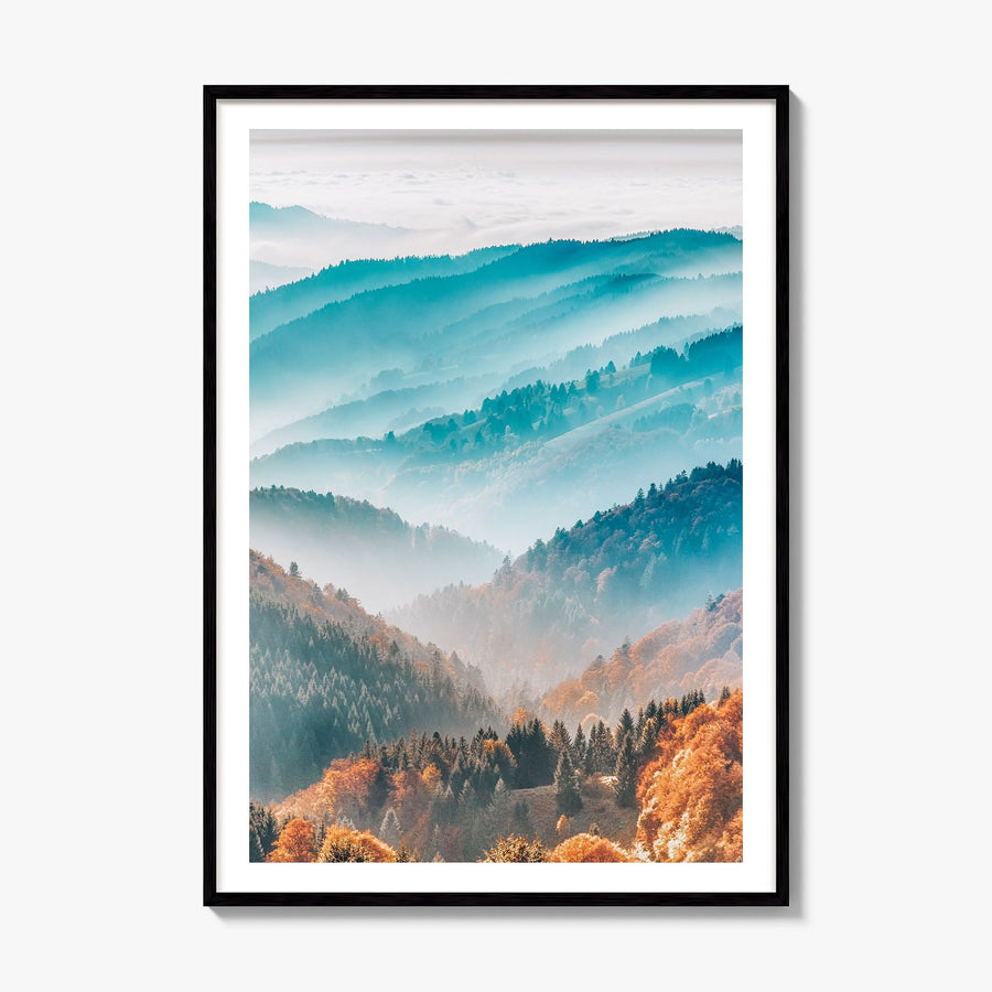 Mountain Landscape Photo No 1 Poster, framed poster mockup, white border