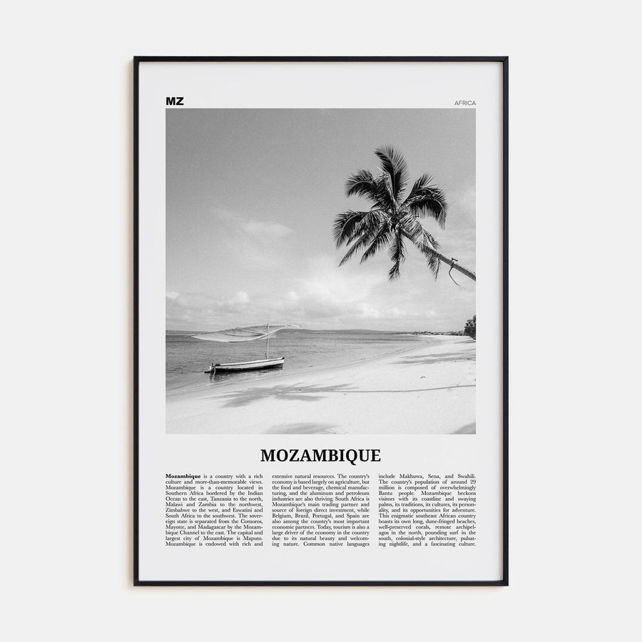 Mozambique Poster None / 8x12 in Nbourhood Travel B&W Poster