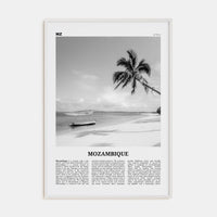 Mozambique Poster White Wood / 8x12 in Nbourhood Travel B&W Poster