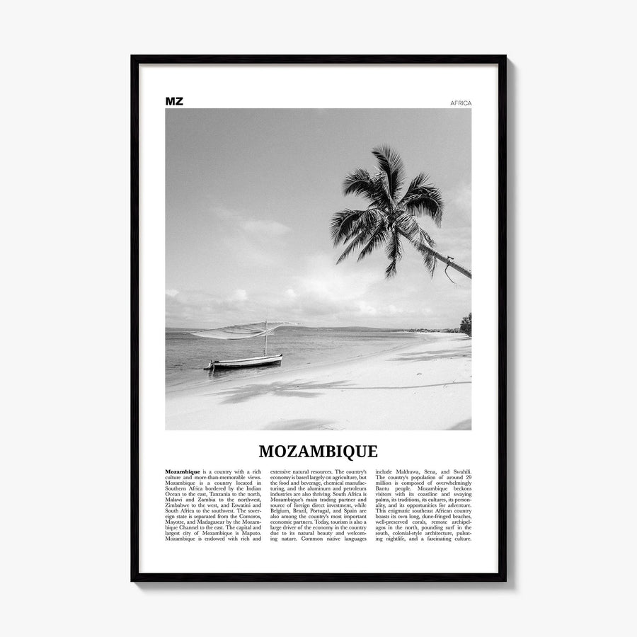 Mozambique Newspaper Poster, framed poster mockup