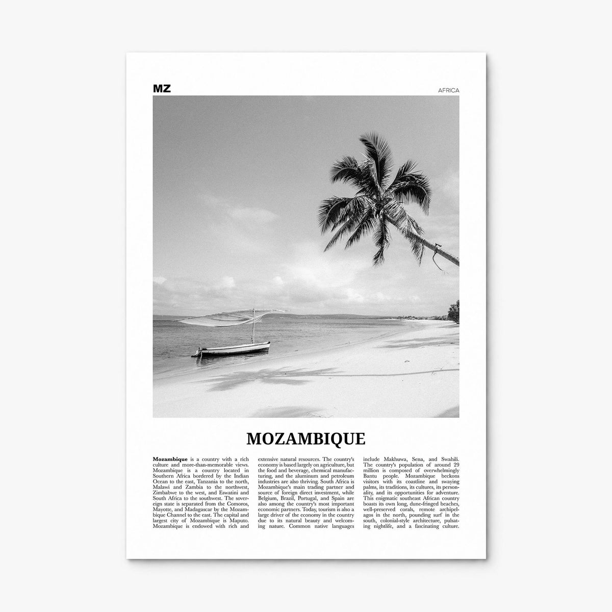 Mozambique Newspaper Poster, print only (unframed)