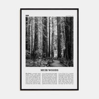 Muir Woods National Monument Poster Black Wood / 8x12 in Nbourhood Travel B&W Poster