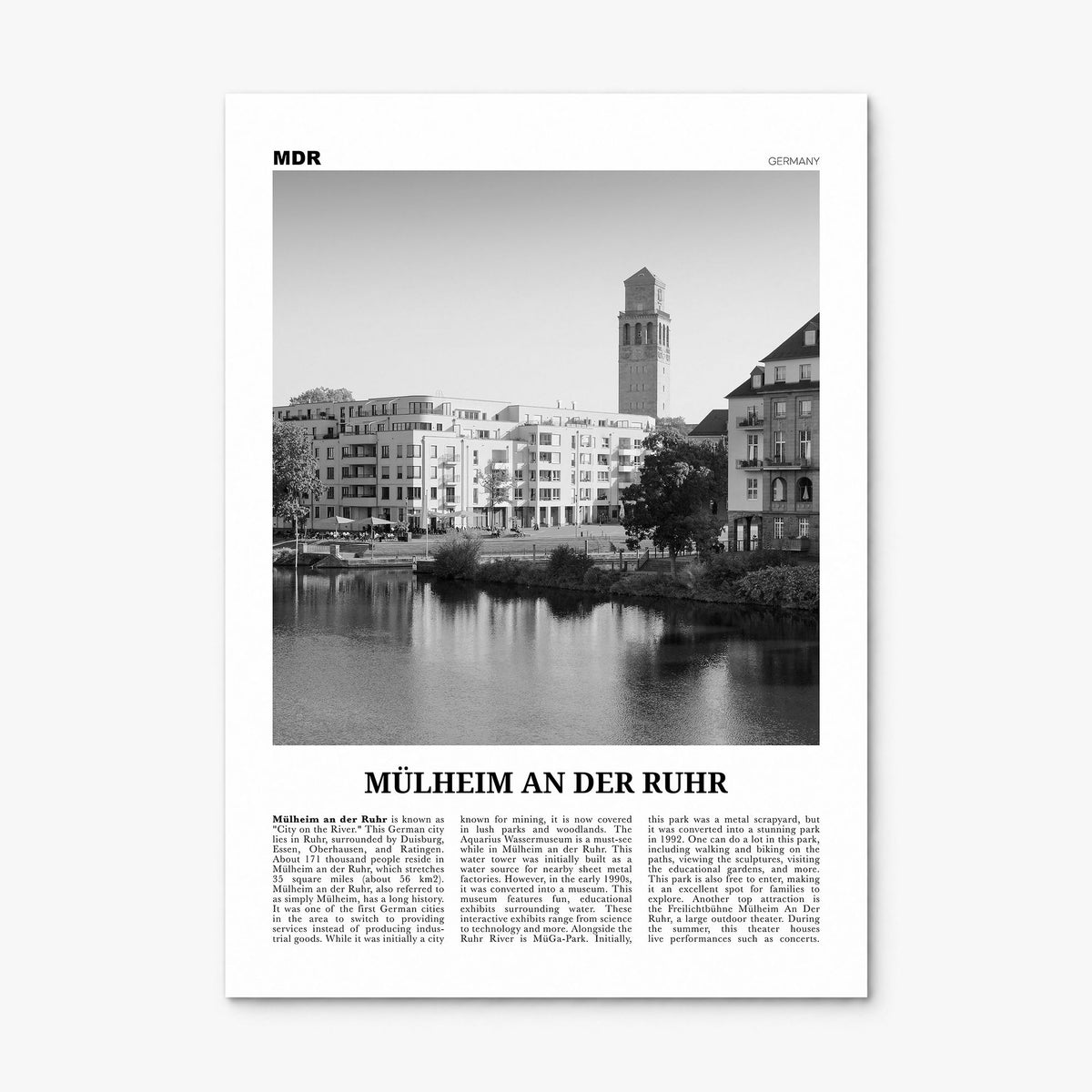 Mülheim an der Ruhr Newspaper Poster, print only (unframed)
