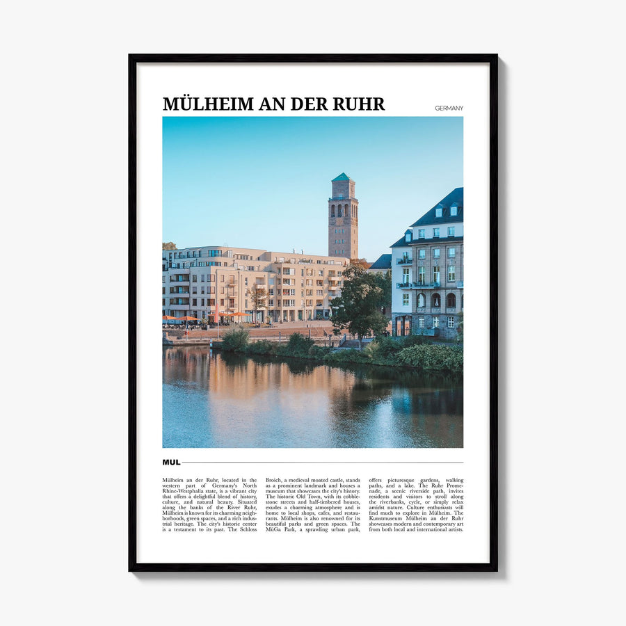 Mülheim an der Ruhr Travel Poster, framed poster mockup
