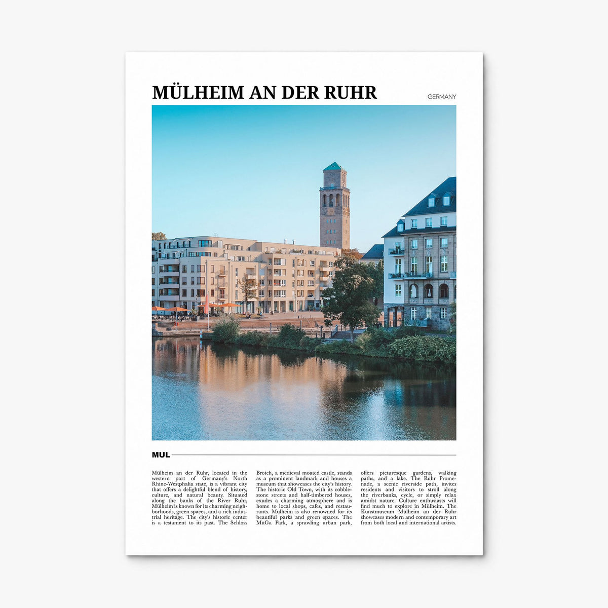 Mülheim an der Ruhr Travel Poster, print only (unframed)
