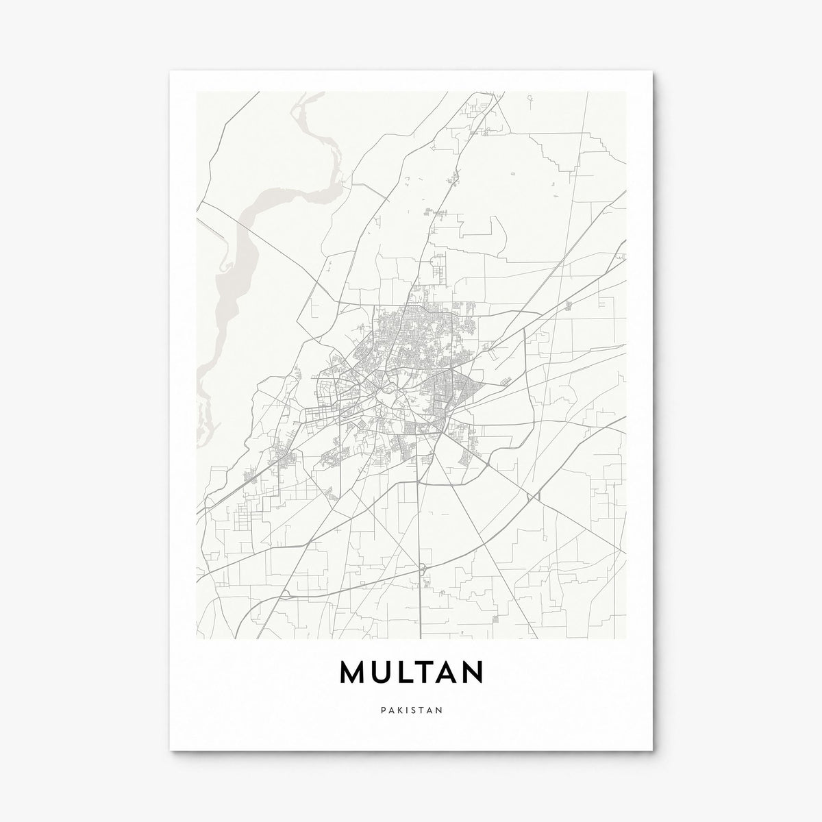 Multan Map Poster, print only (unframed)