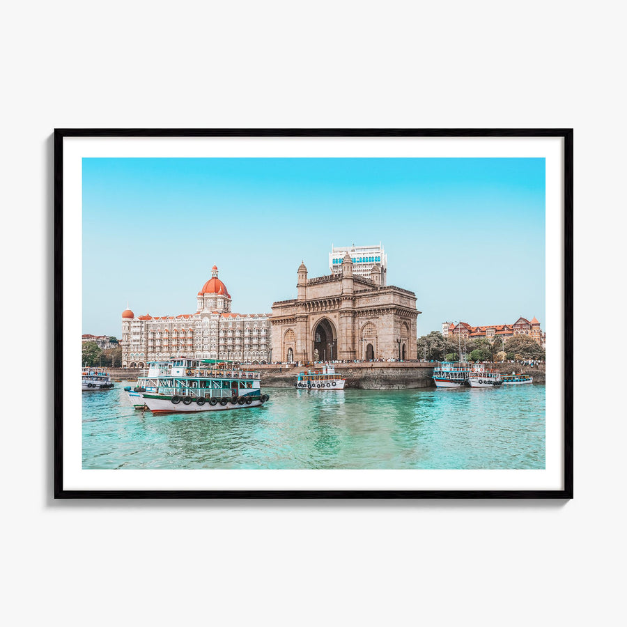 Mumbai Photo Poster, framed poster mockup, white border