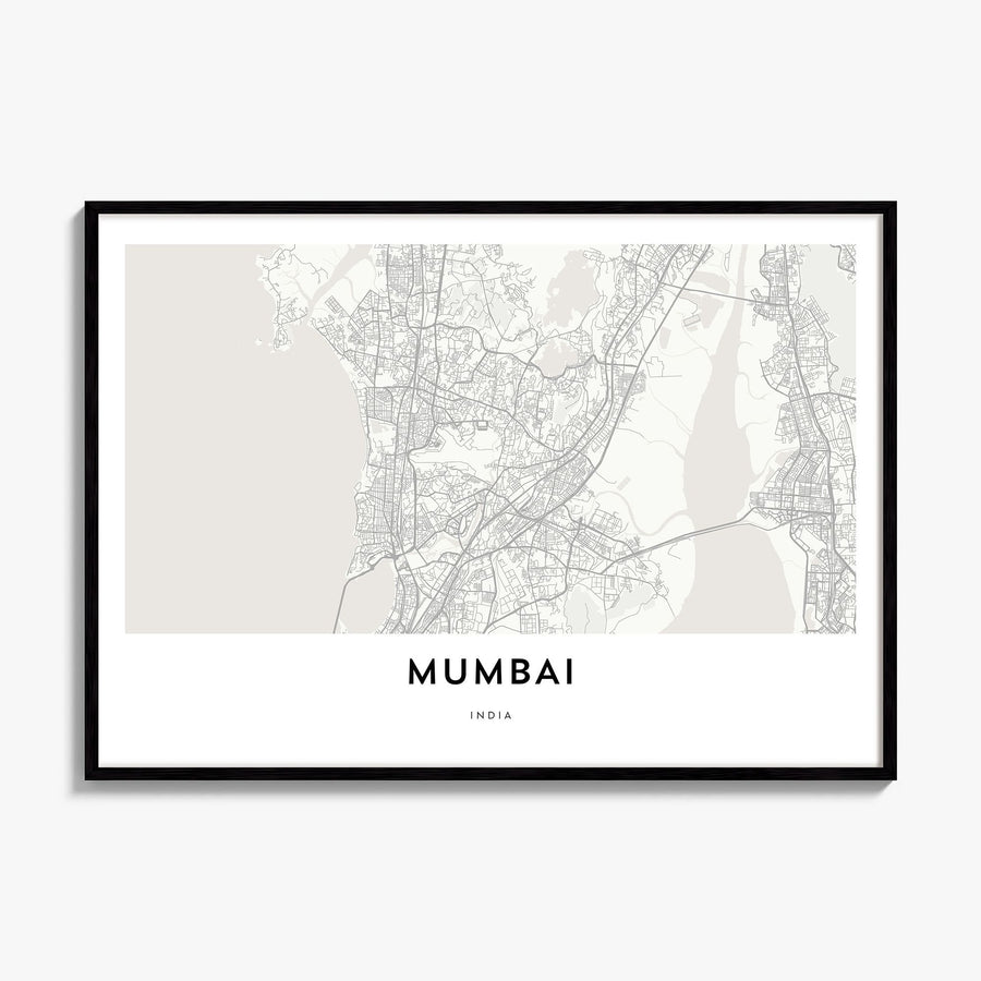 Mumbai Map Poster, framed poster mockup