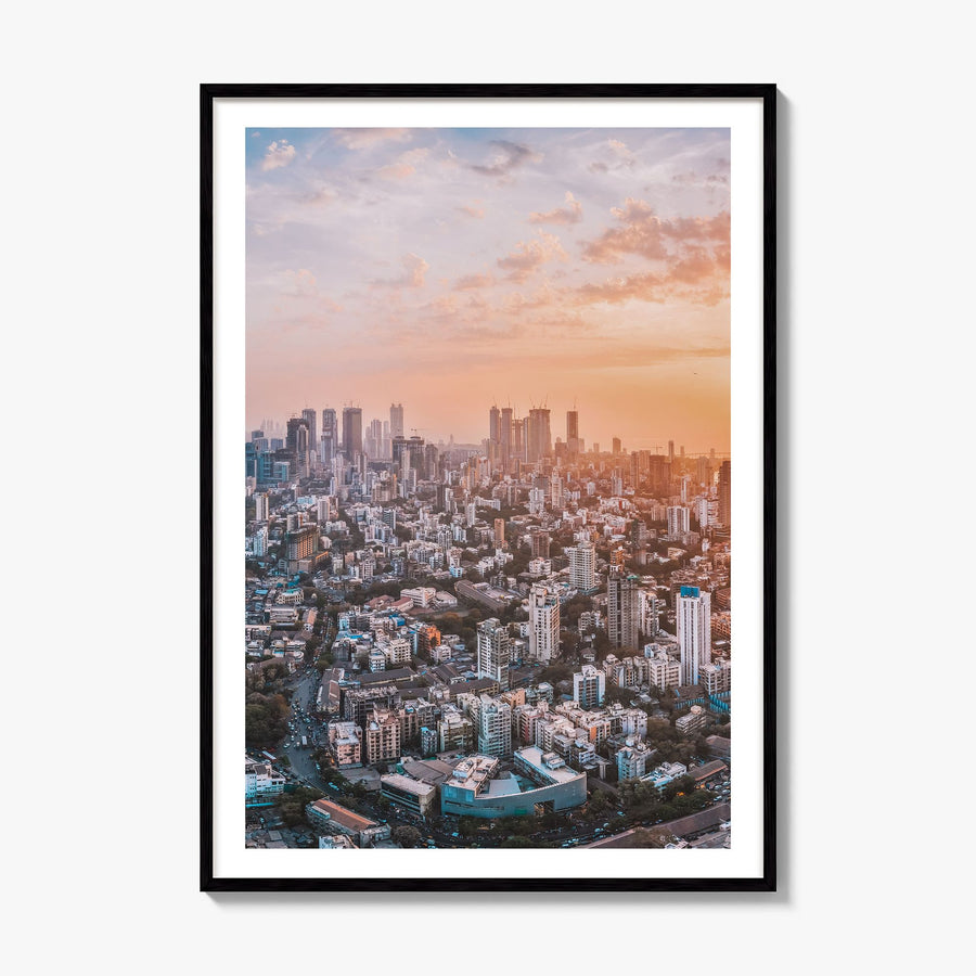 Mumbai Photo No 1 Poster, framed poster mockup, white border