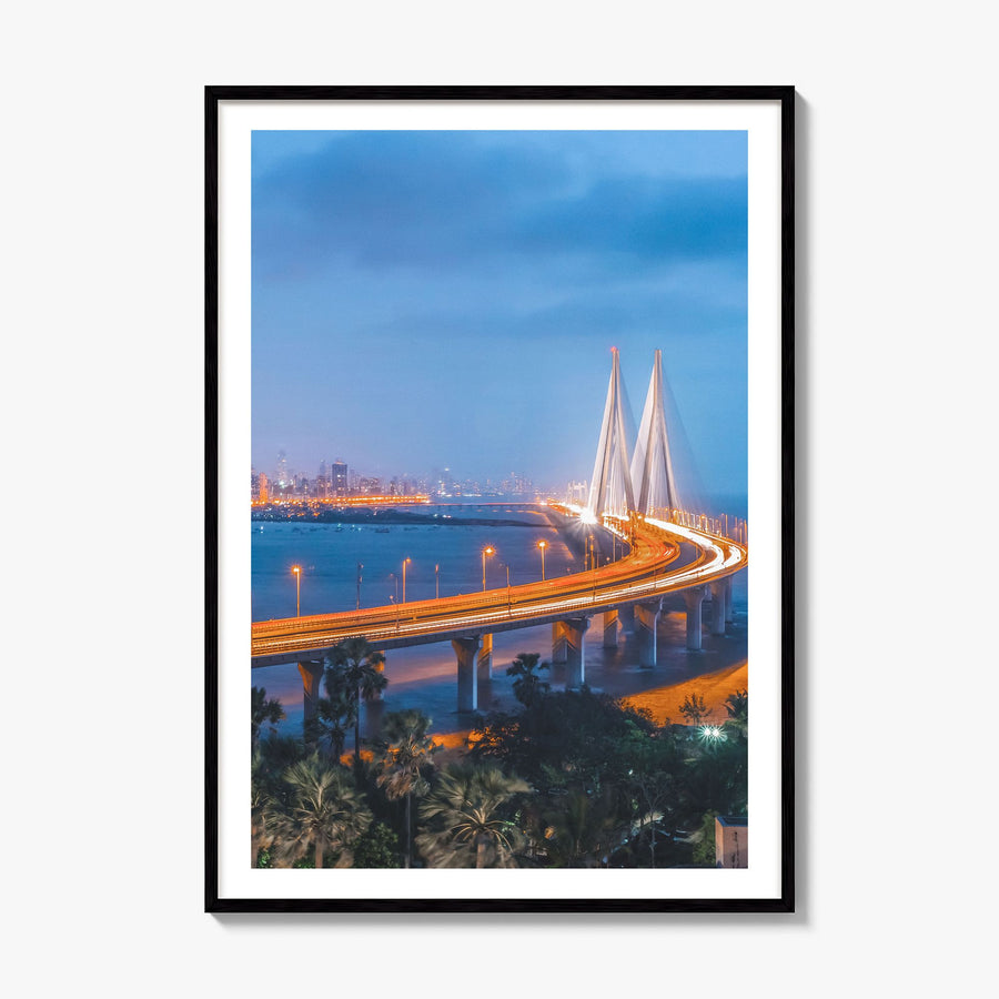 Mumbai Photo No 2 Poster, framed poster mockup, white border