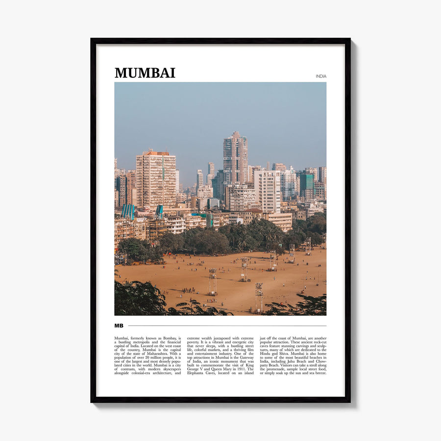 Mumbai Travel Poster, framed poster mockup