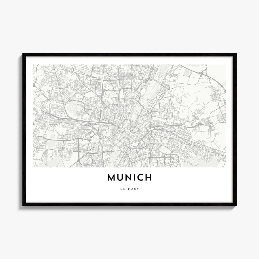 Munich Map Poster, framed poster mockup