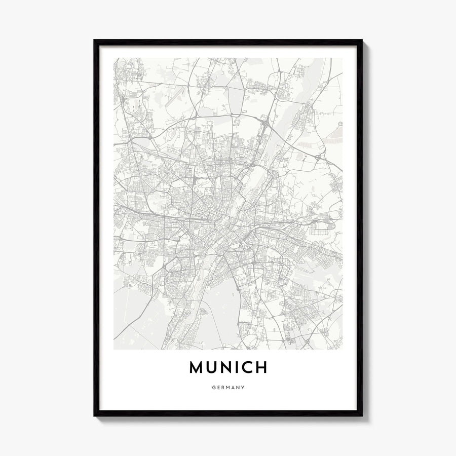 Munich Map Poster, framed poster mockup