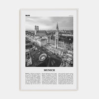 Munich No 1 Poster White Wood / 8x12 in Nbourhood Travel B&W Poster