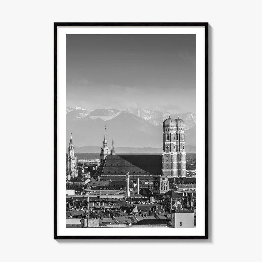 Munich Photo No 1 Poster, framed poster mockup, white border
