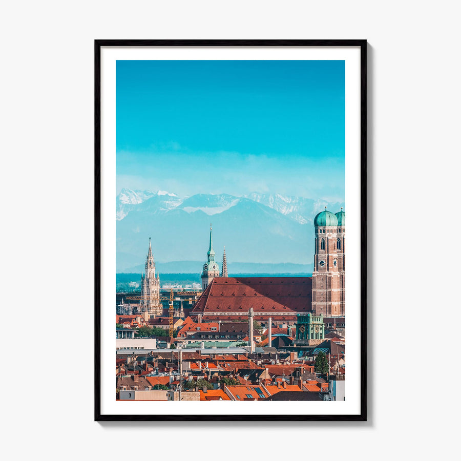 Munich Photo No 1 Poster, framed poster mockup, white border