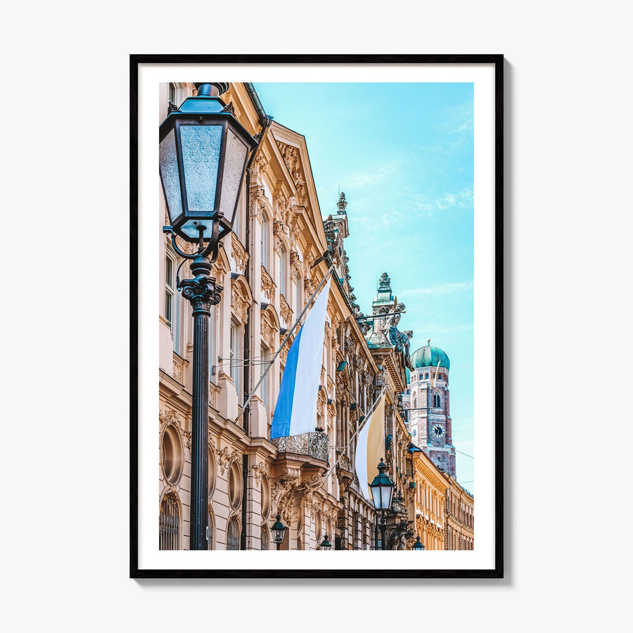 Munich Photo No 3 Poster, framed poster mockup, white border