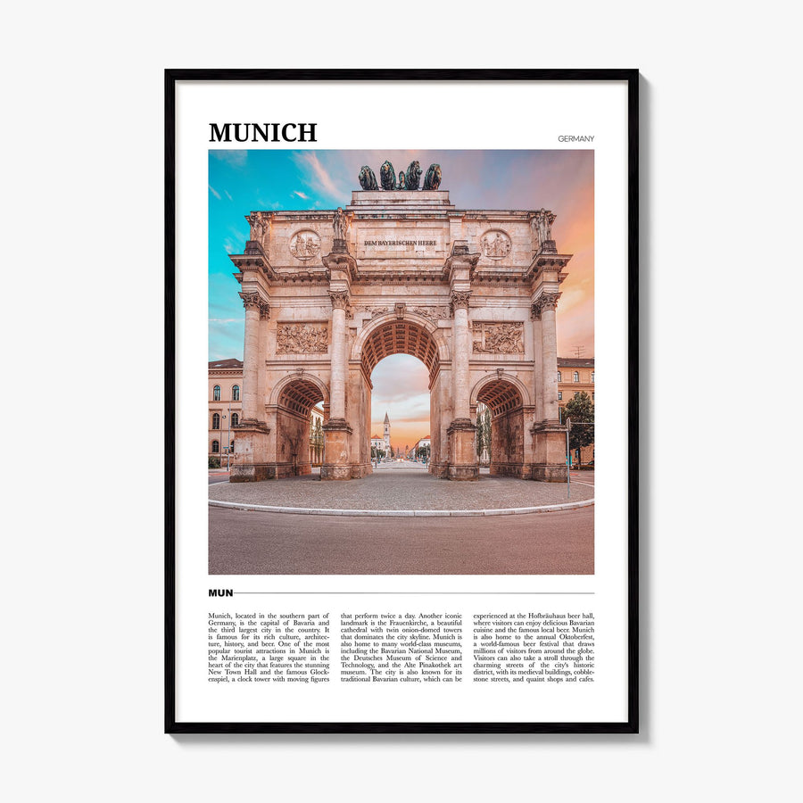 Munich Travel Poster, framed poster mockup