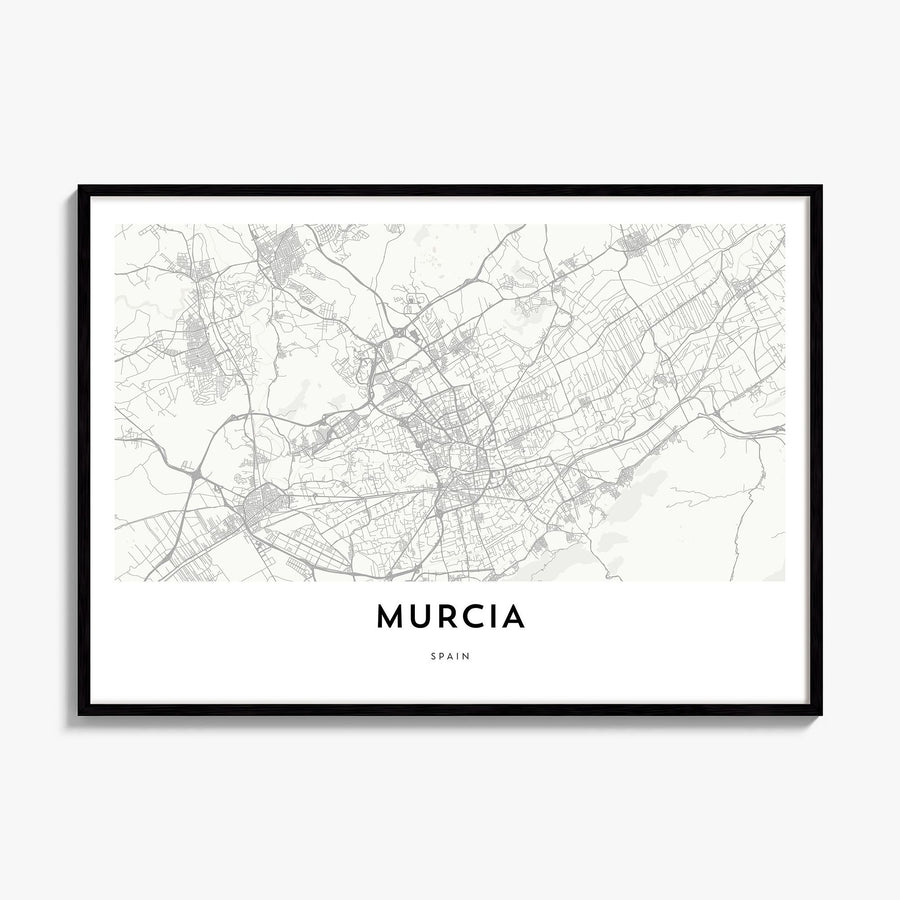 Murcia Map Poster, framed poster mockup