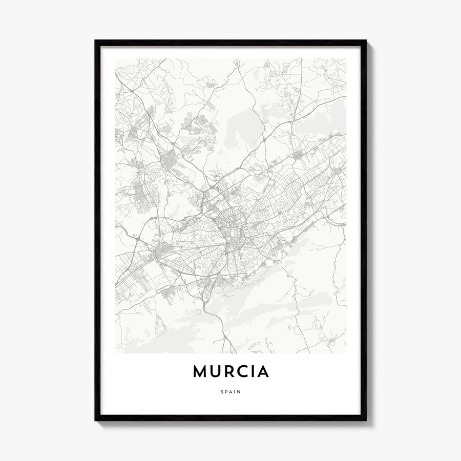 Murcia Map Poster, framed poster mockup