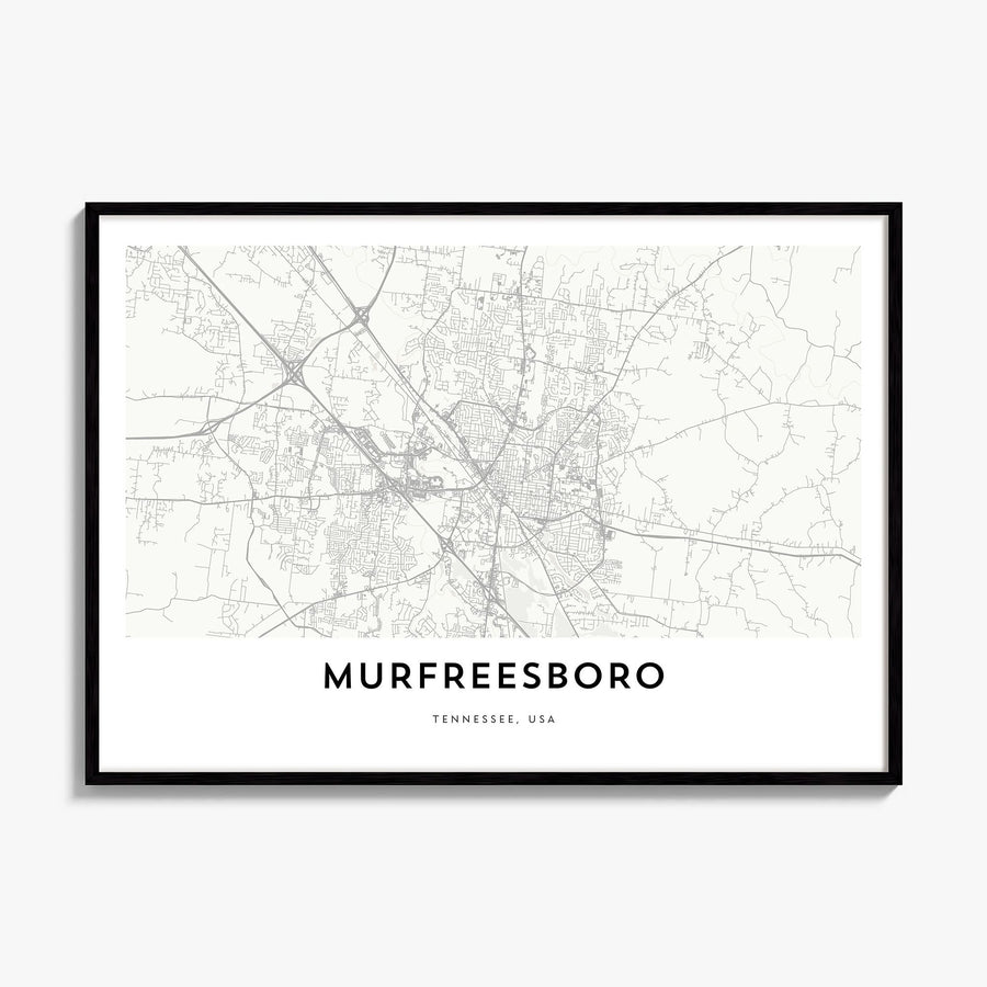Murfreesboro Map Poster, framed poster mockup