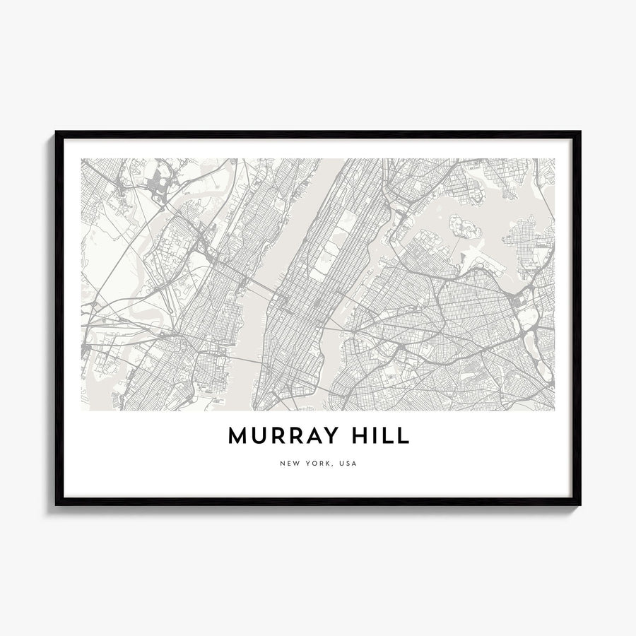 Murray Hill Map Poster, framed poster mockup