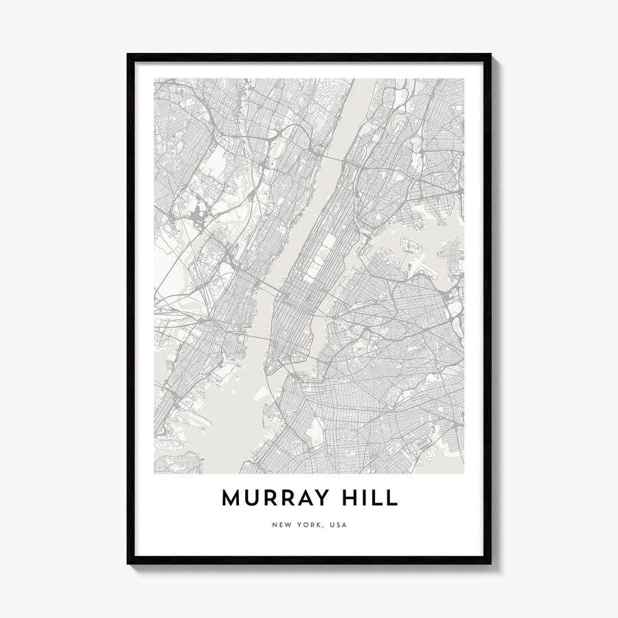 Murray Hill Map Poster, framed poster mockup