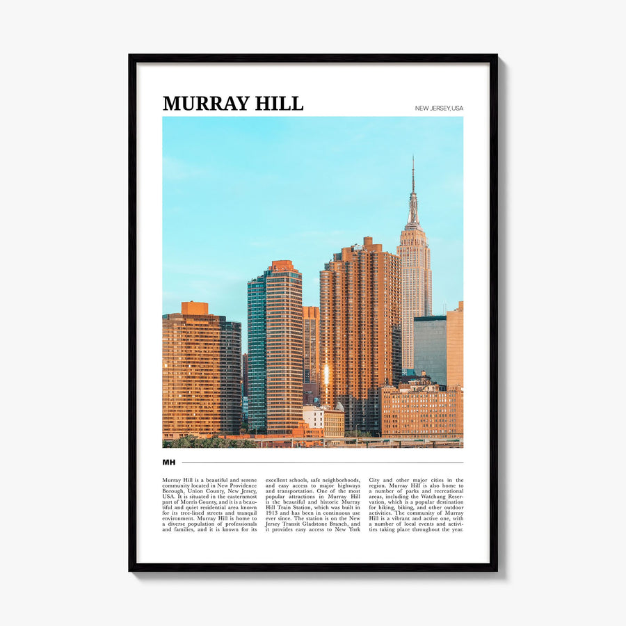 Murray Hill Travel Poster, framed poster mockup