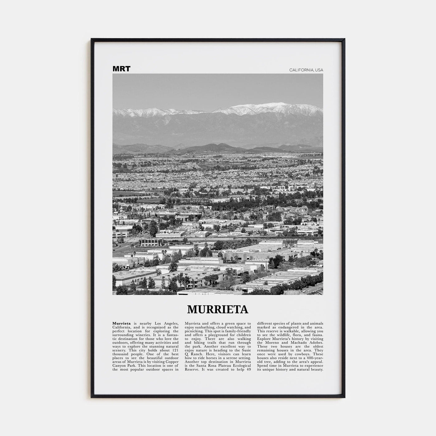 Murrieta No 2 Poster None / 8x12 in Nbourhood Travel B&W Poster