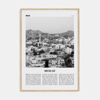 Muscat Poster Natural Wood / 8x12 in Nbourhood Travel B&W Poster