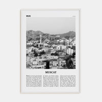 Muscat Poster White Wood / 8x12 in Nbourhood Travel B&W Poster