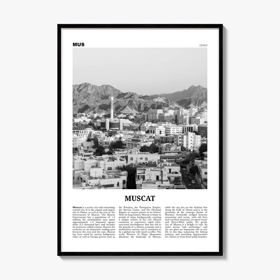 Muscat Newspaper Poster, framed poster mockup