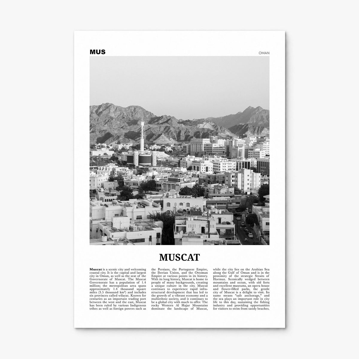 Muscat Newspaper Poster, print only (unframed)