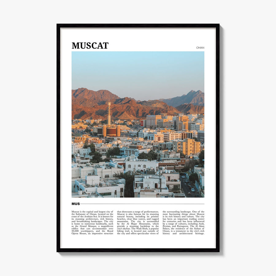 Muscat Travel Poster, framed poster mockup