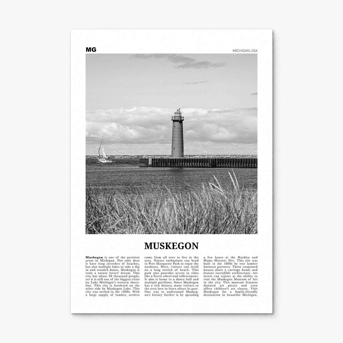Muskegon Newspaper Poster, print only (unframed)