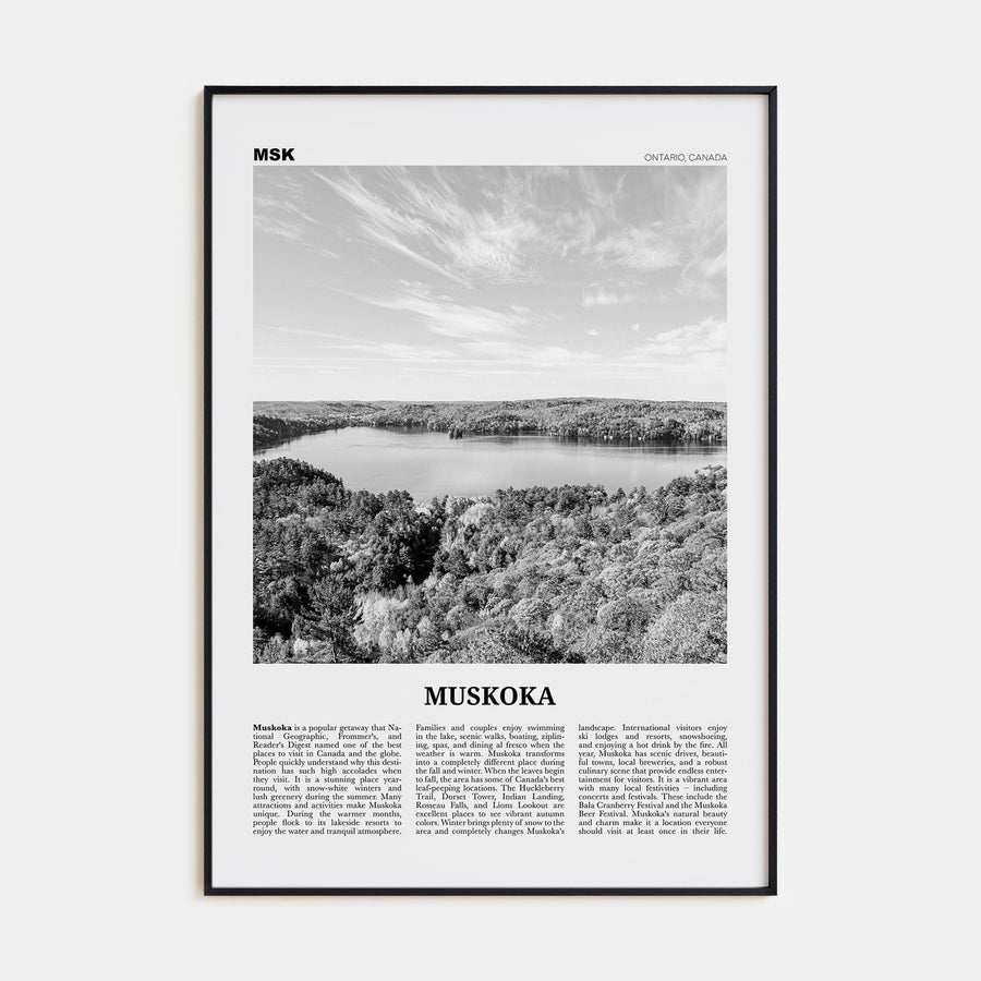 Muskoka Poster None / 8x12 in Nbourhood Travel B&W Poster