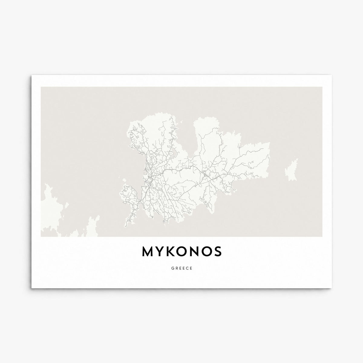 Mykonos Map Poster, print only (unframed)