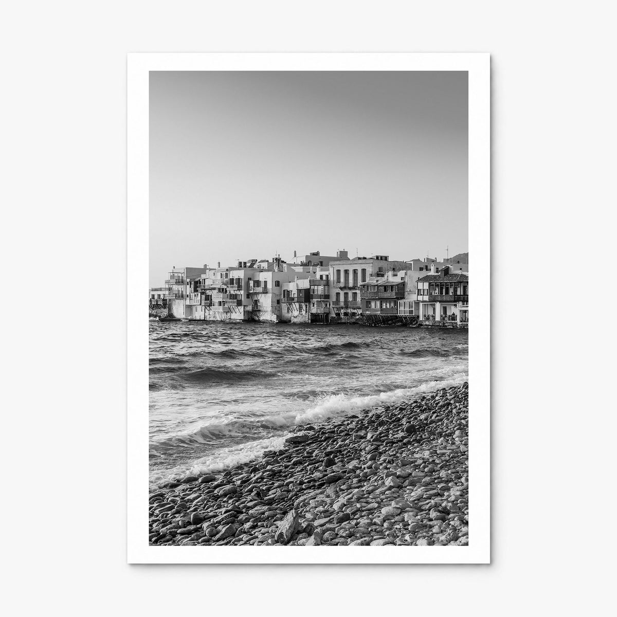 Mykonos Photo Poster, print only (unframed), white border