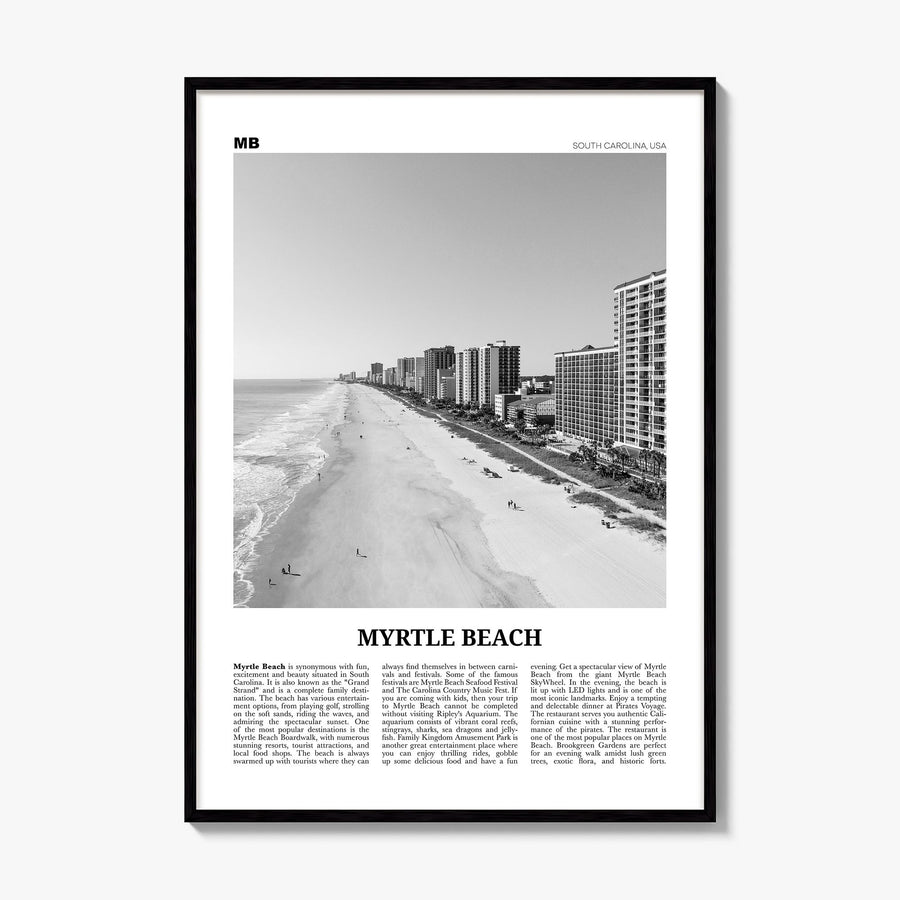 Myrtle Beach Newspaper Poster, framed poster mockup