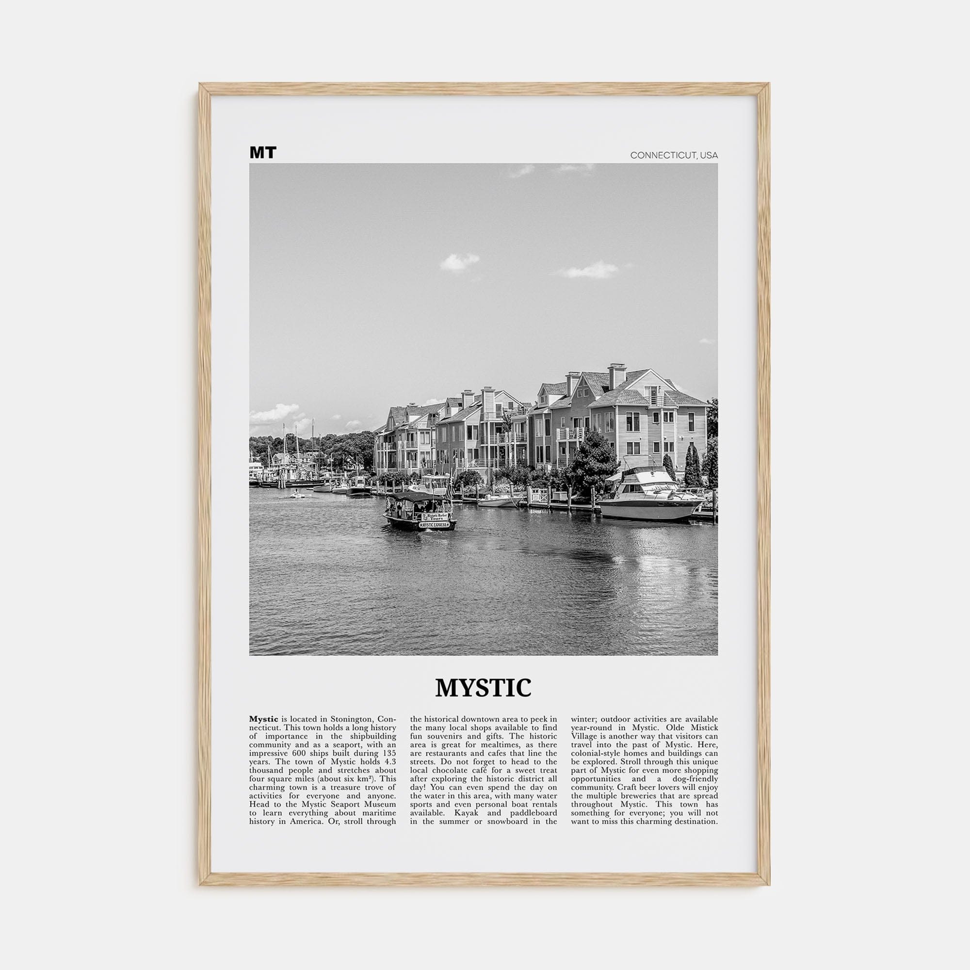 Mystic Poster Natural Wood / 8x12 in Nbourhood Travel B&W Poster