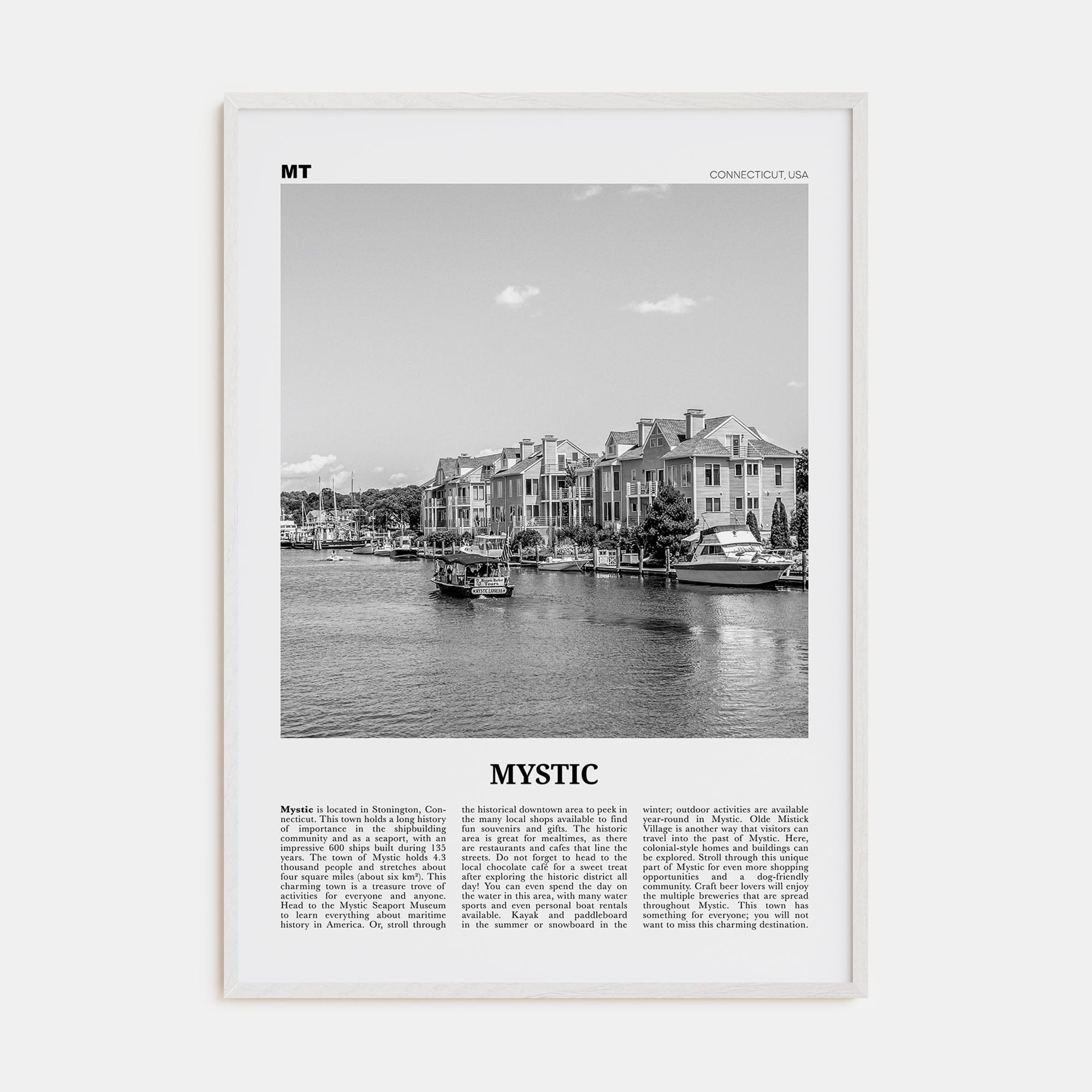 Mystic Poster White Wood / 8x12 in Nbourhood Travel B&W Poster