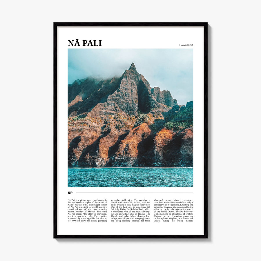 Nā Pali Travel No 1 Poster, framed poster mockup