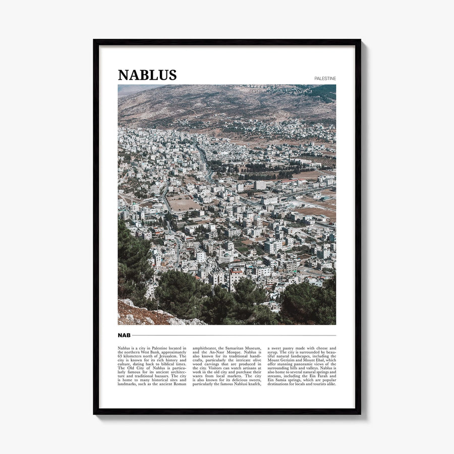 Nablus Travel Poster, framed poster mockup