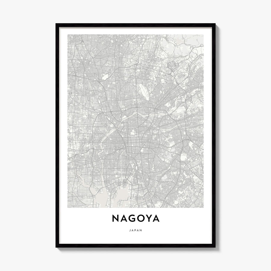 Nagoya Map Poster, framed poster mockup